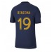 Frankrijk Karim Benzema #19 Voetbalkleding Thuisshirt WK 2022 Korte Mouwen